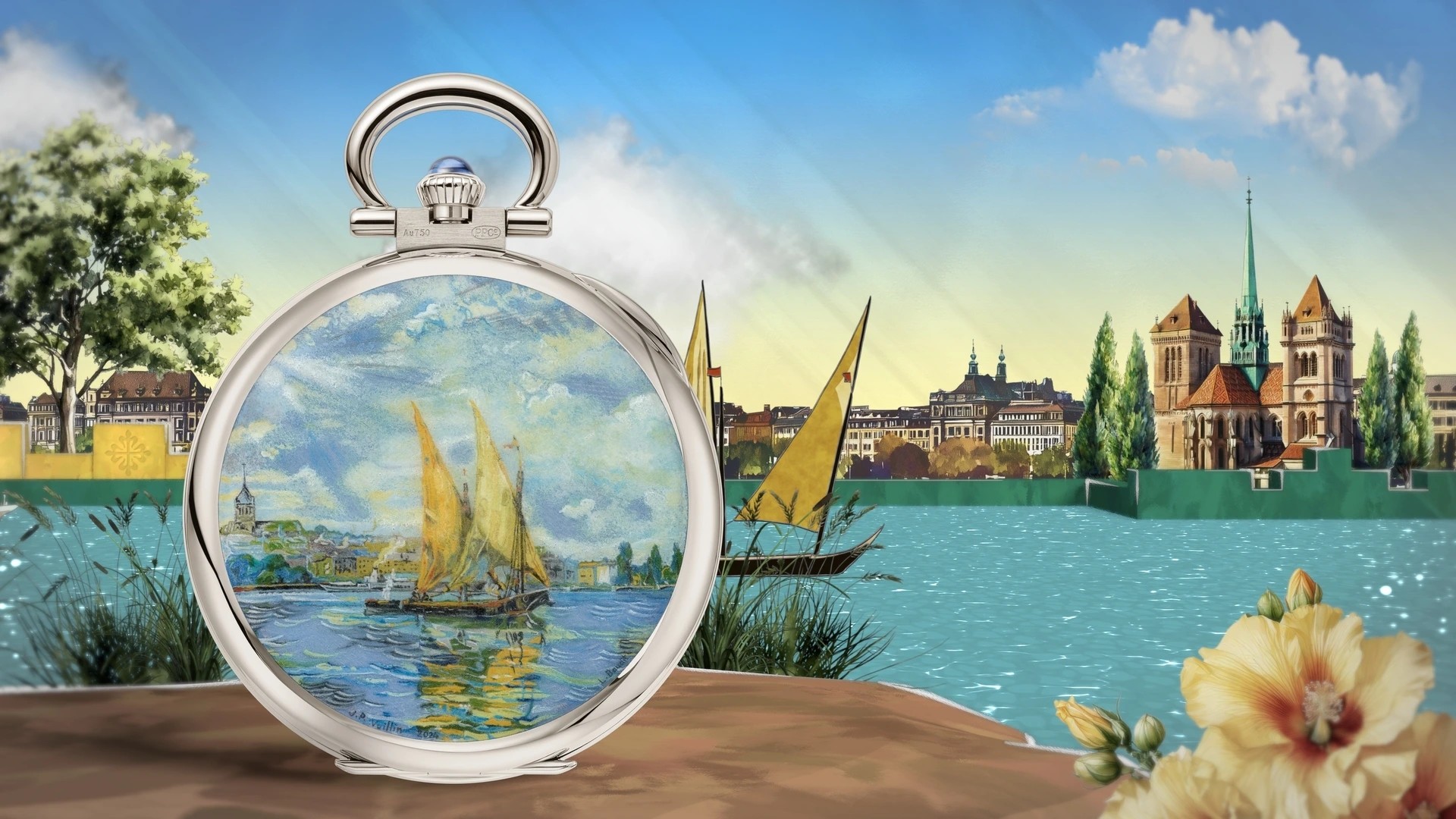 日内瓦湖三桅帆船