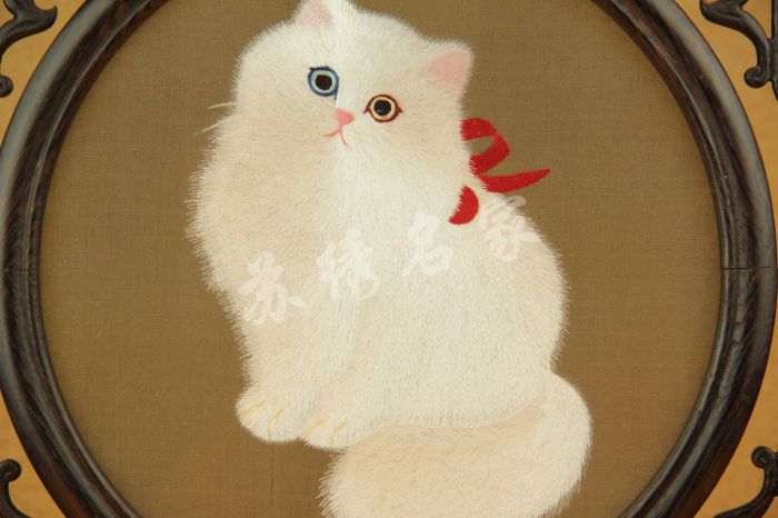 苏绣双面绣猫作品