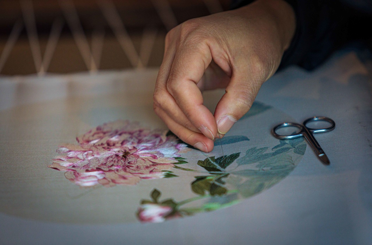 苏绣刺绣技法展示图