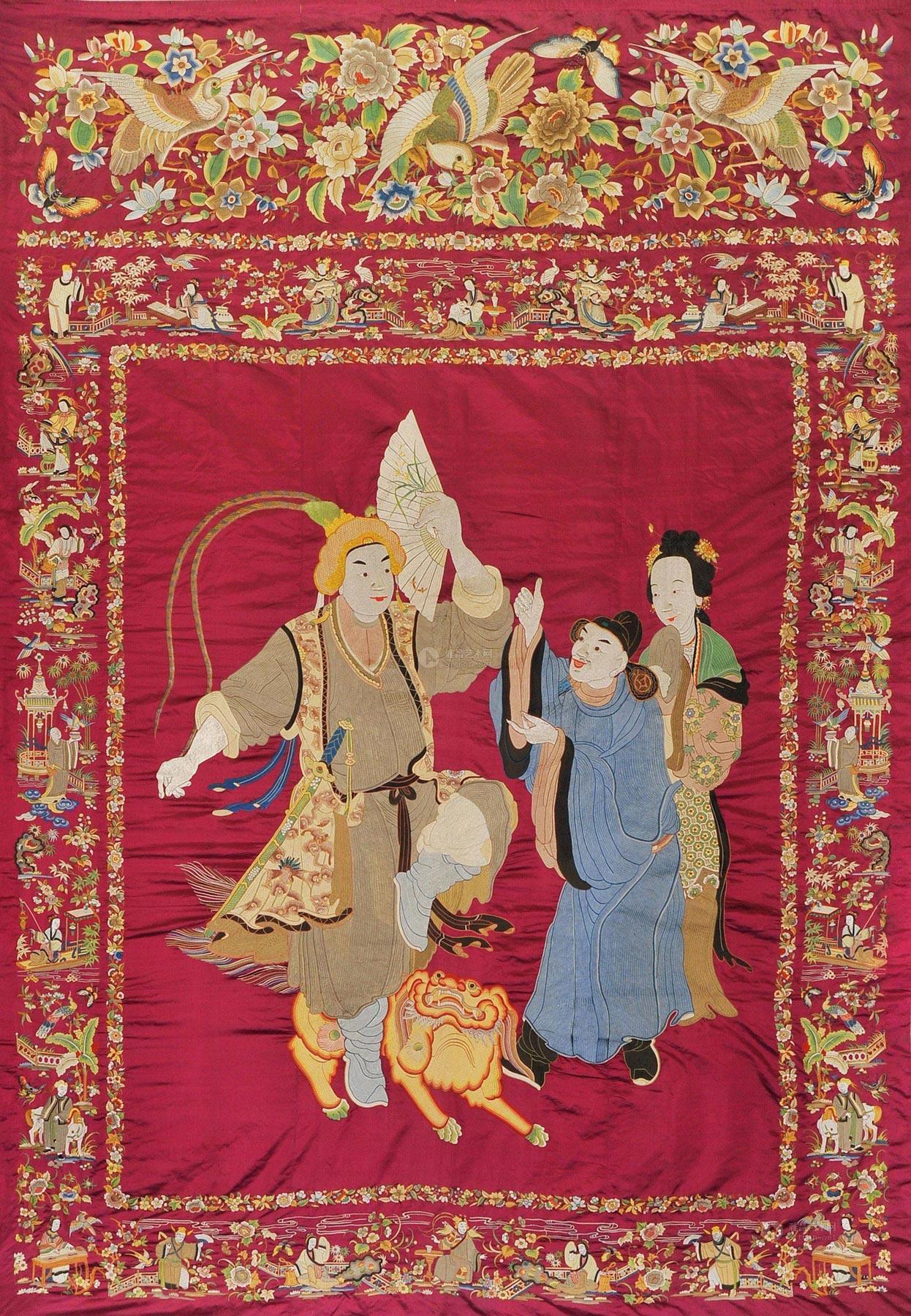 粤绣戏曲人物作品