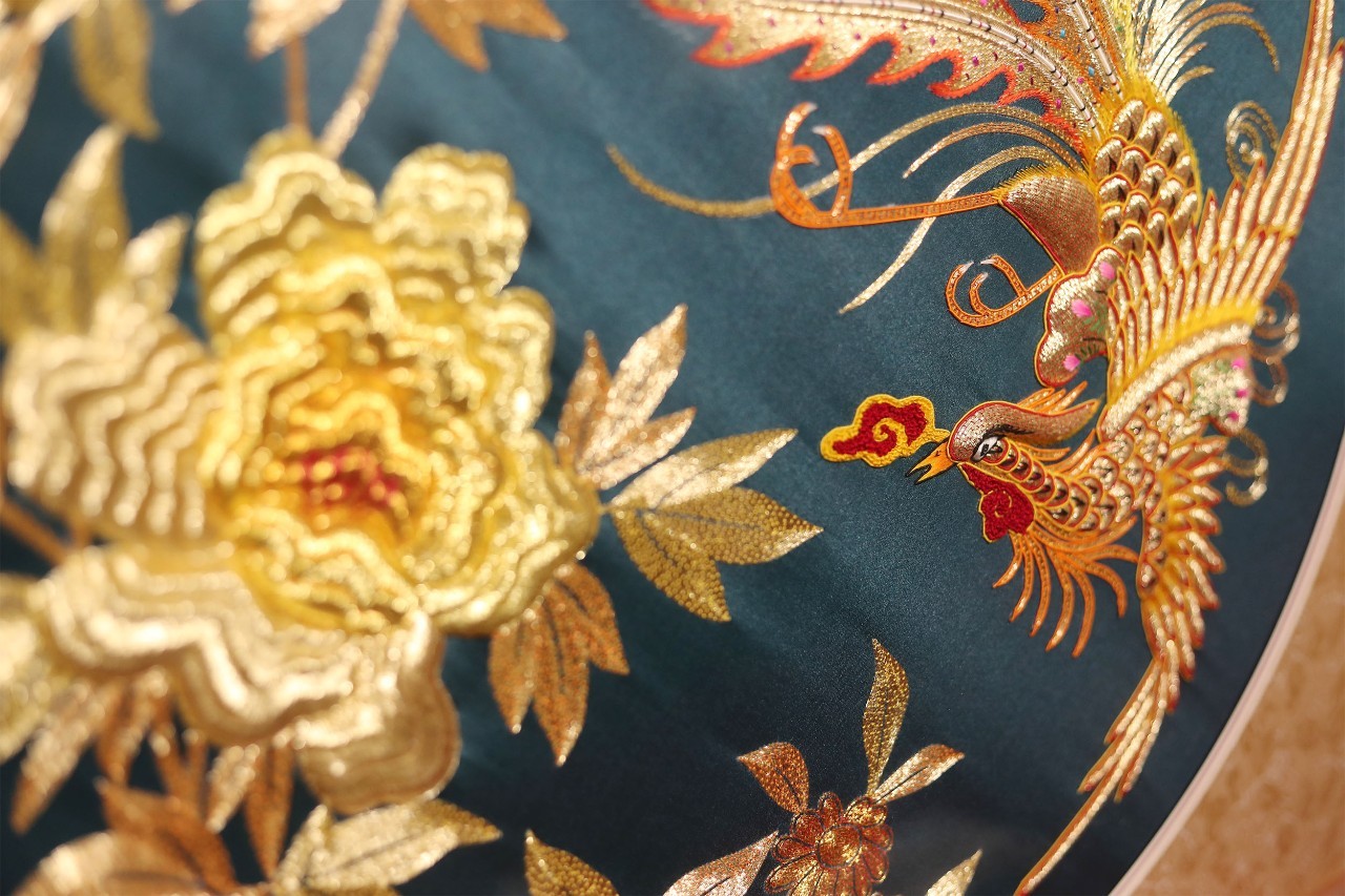 粤绣牡丹花卉作品